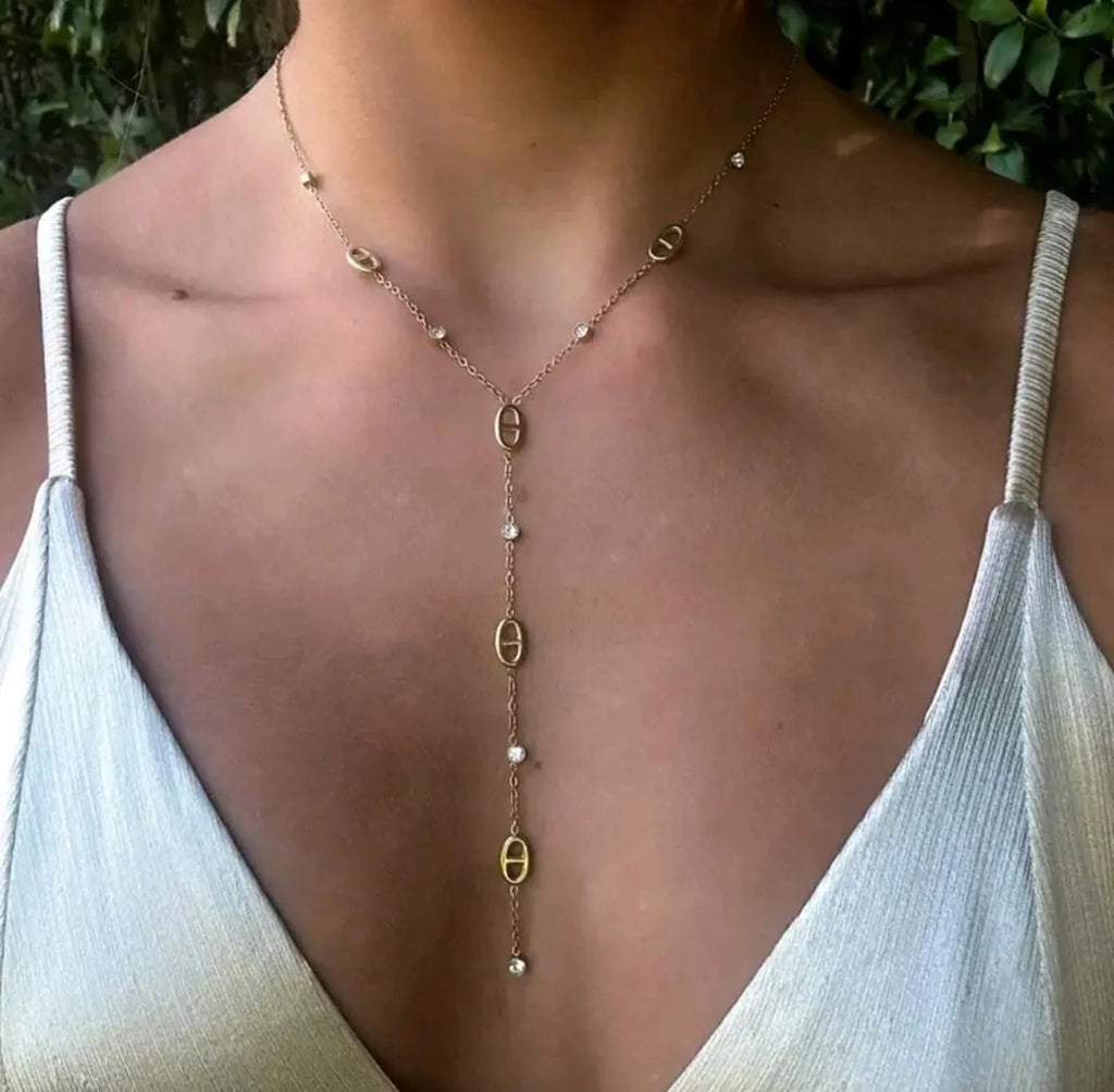 Long marine chain necklace